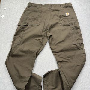 Carhartt Canvas Relaxed Fit Pants Men's 40 Brown Cotton Workwear Carpenters